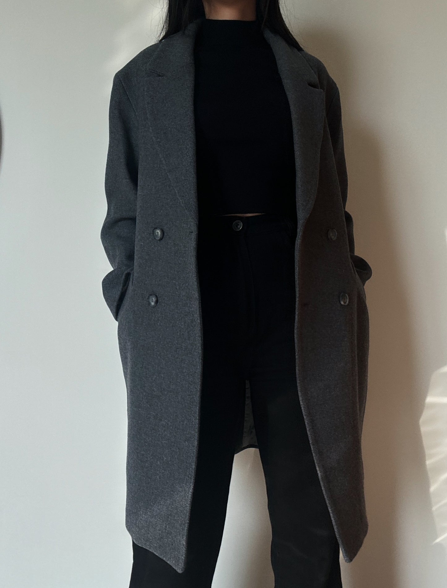 Grey Structured Italian Coat (65% Wool)