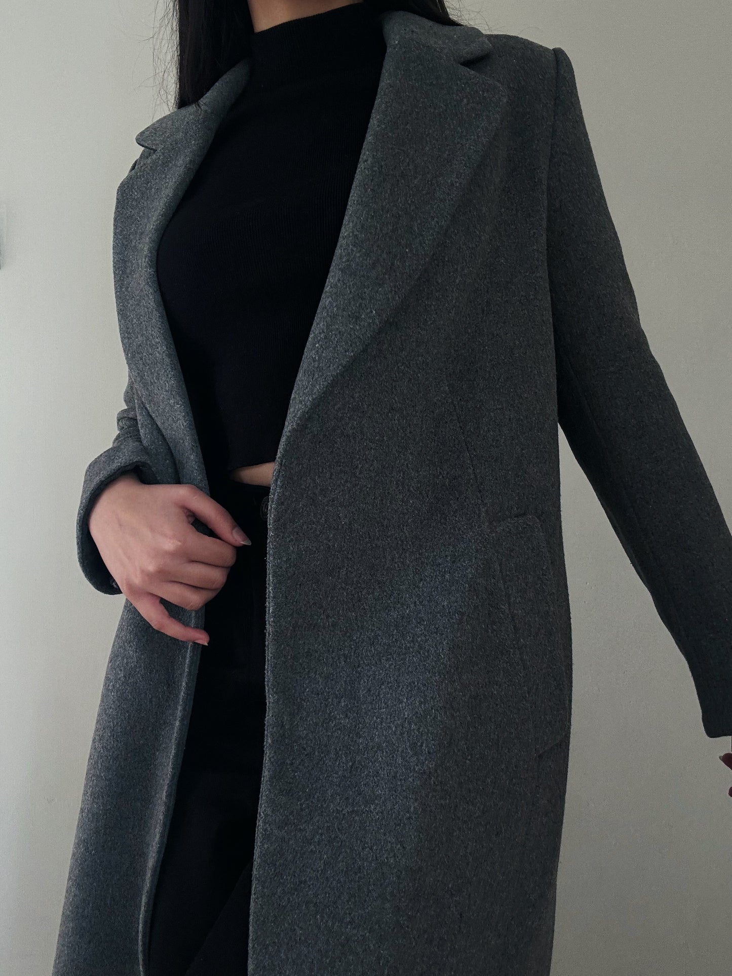 Grey Wool Coat (30% Wool)