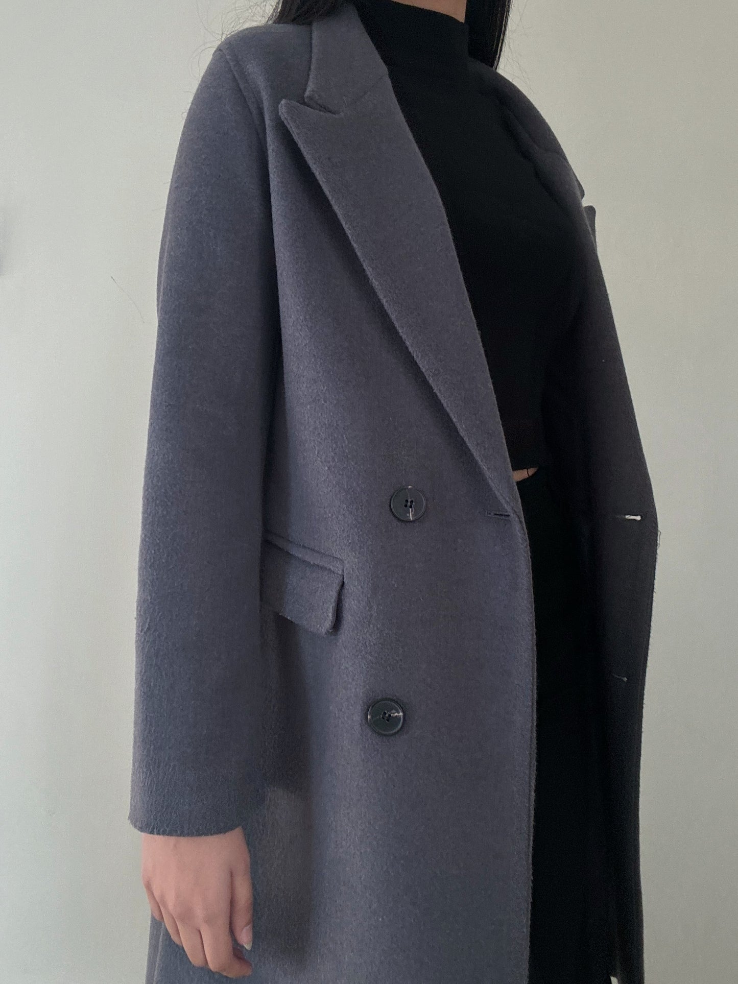 Stone Grey Coat (Wool-blend)