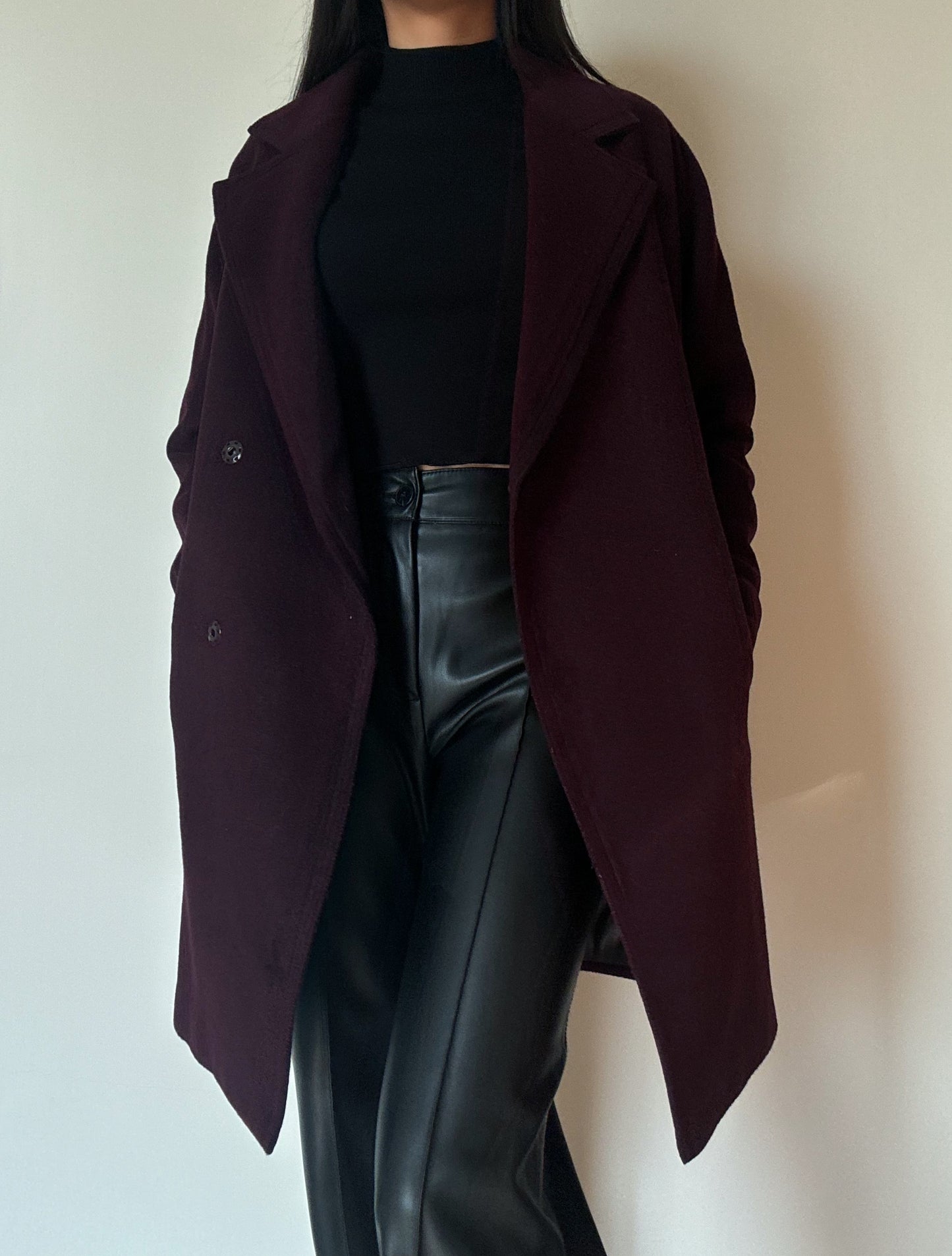 Burgundy Coat (49% Wool)