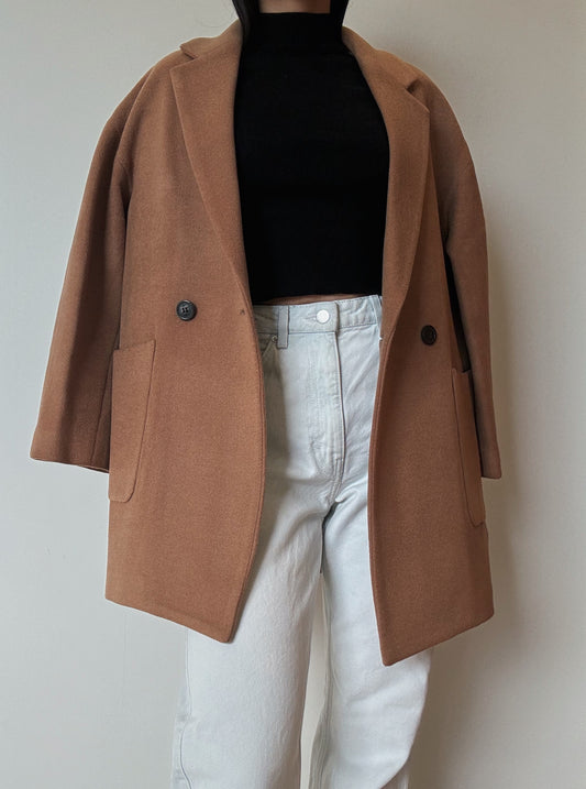 Camel Midi Coat (82% Wool)