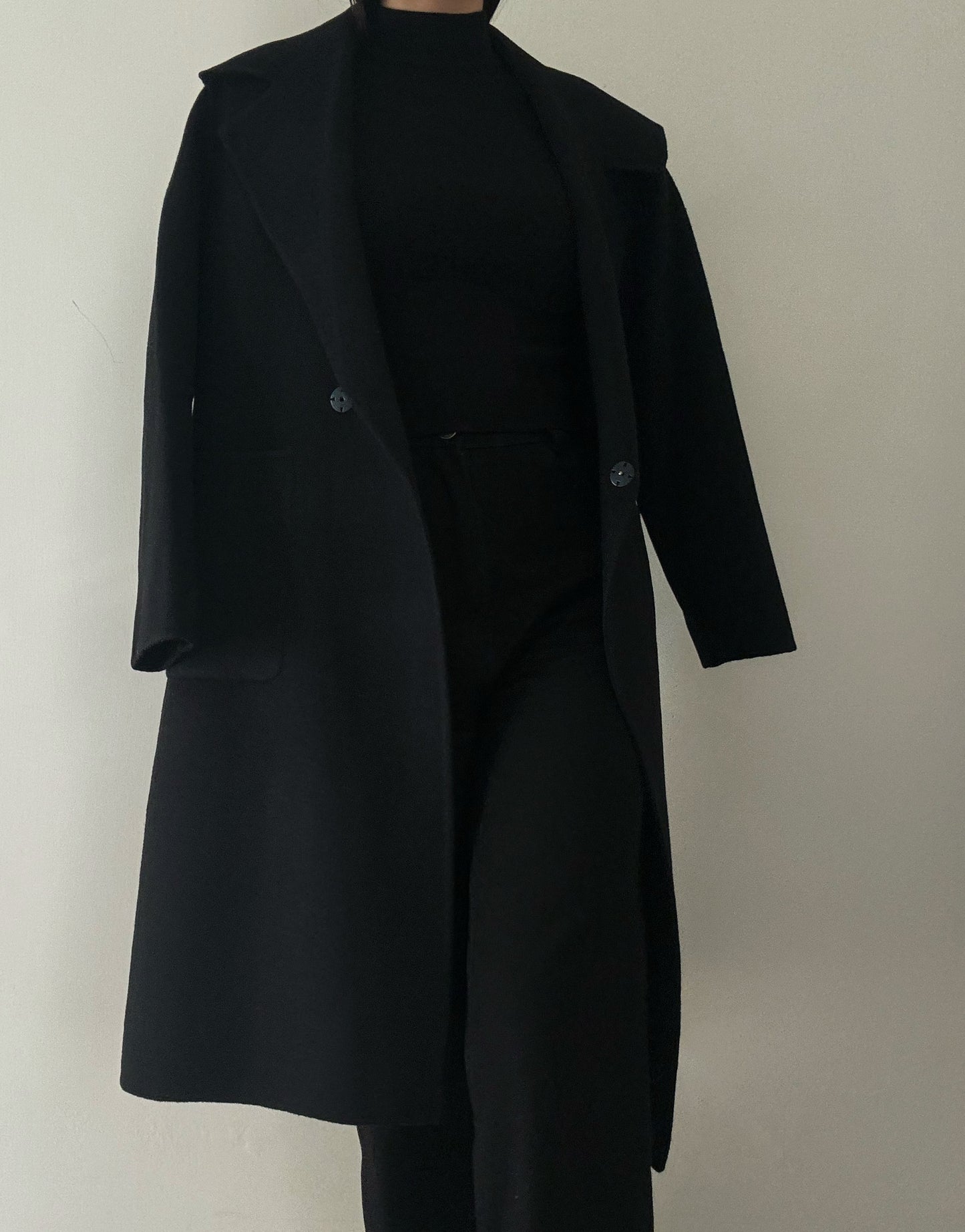 Black Handmade Coat (50% Wool)