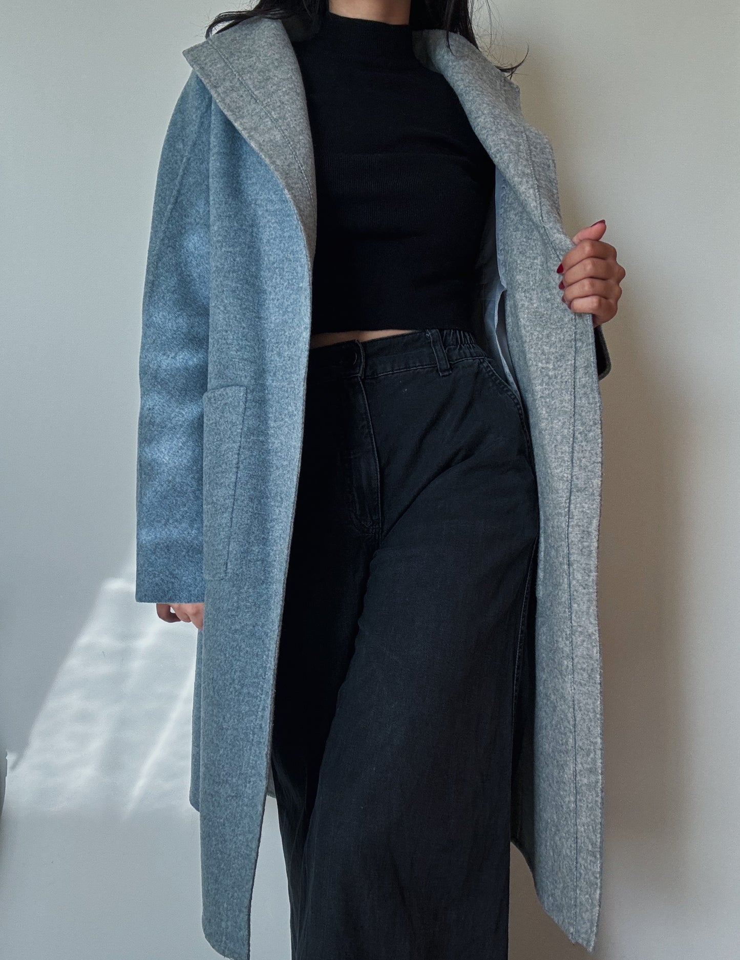 Mint Blue/Grey Cashmere Coat (Handmade)