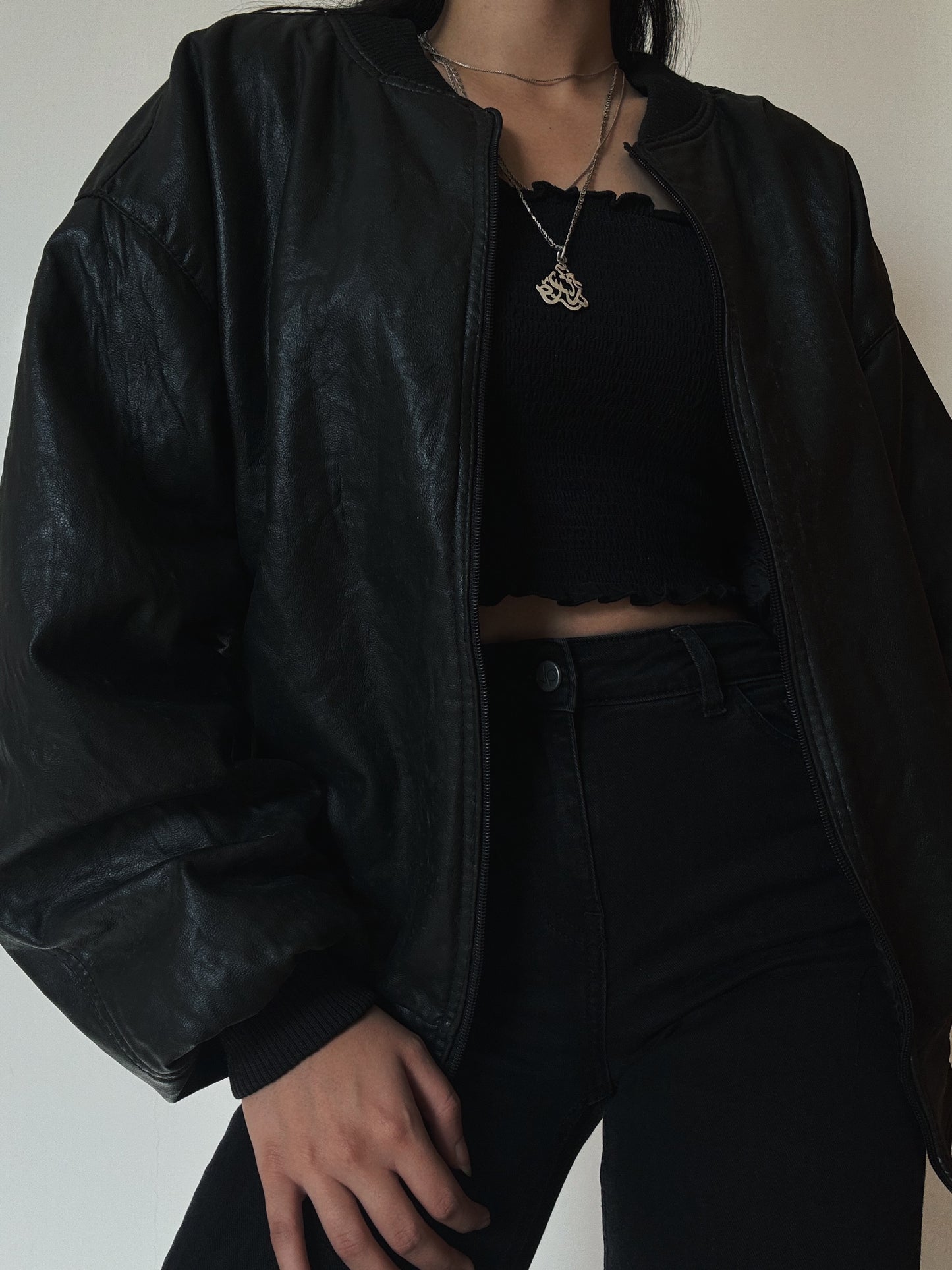 Italian Leather Bomber (faux leather)