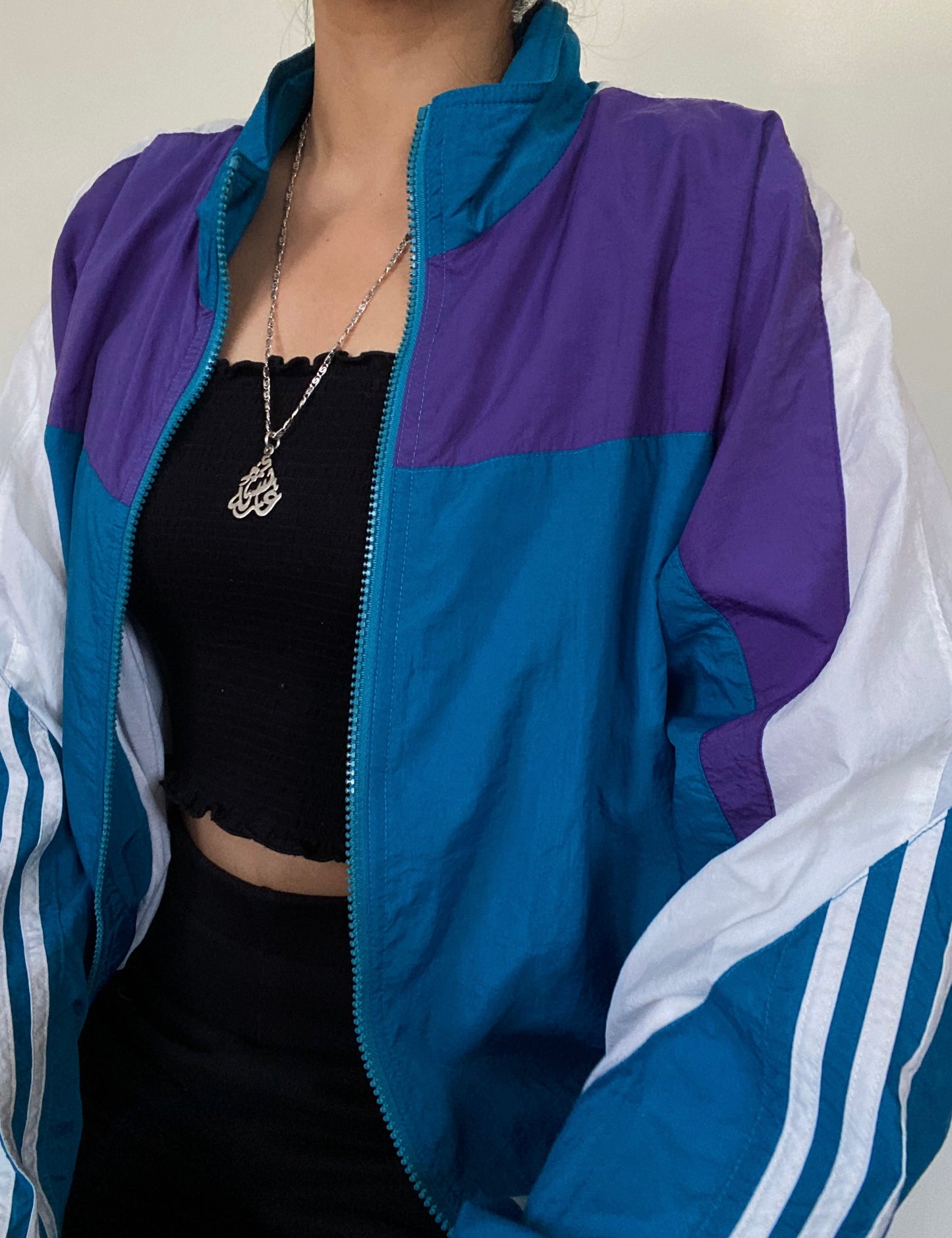 Vintage Adidas Purple & Green Windbreaker