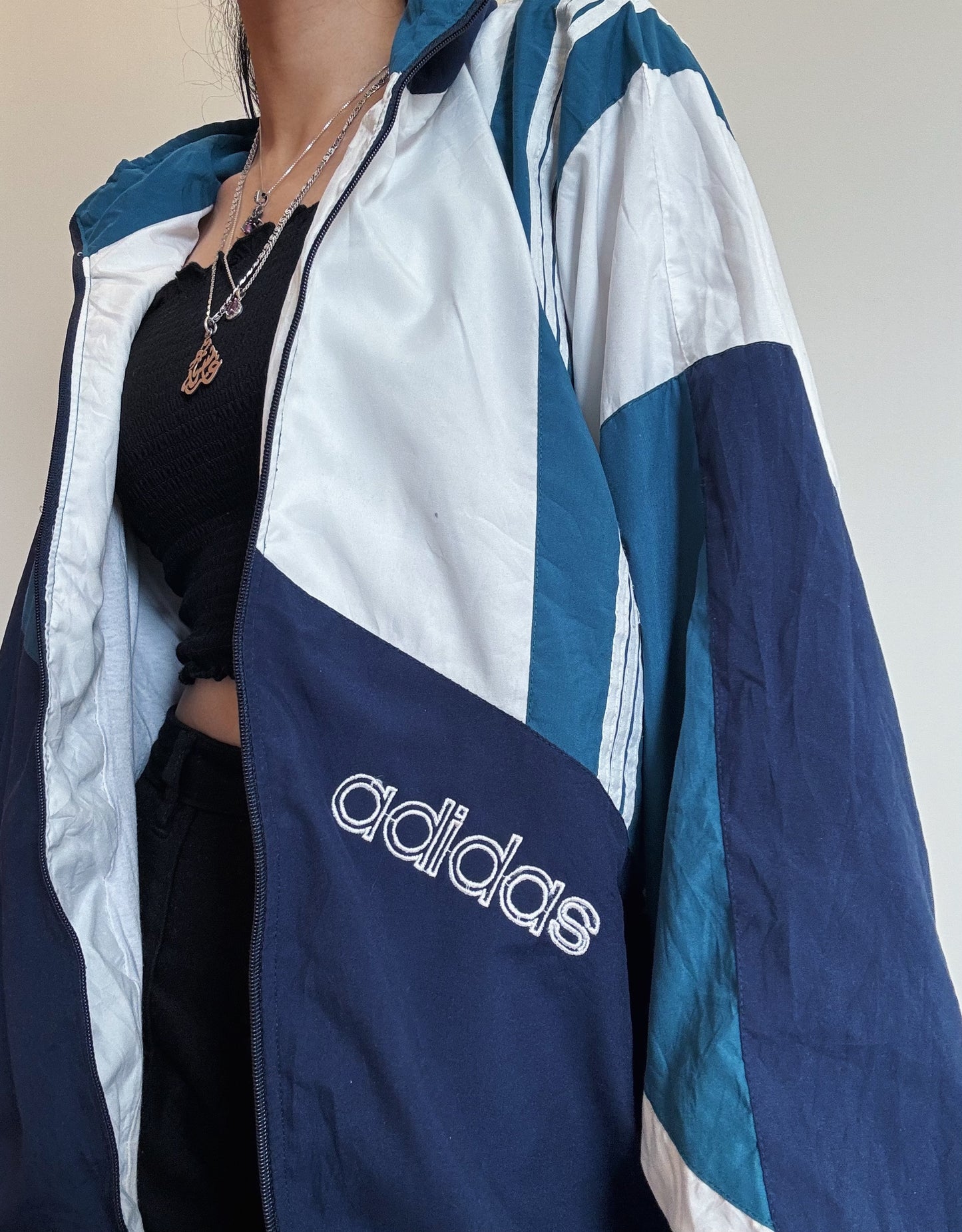 Adidas Vintage White Windbreaker (90s)