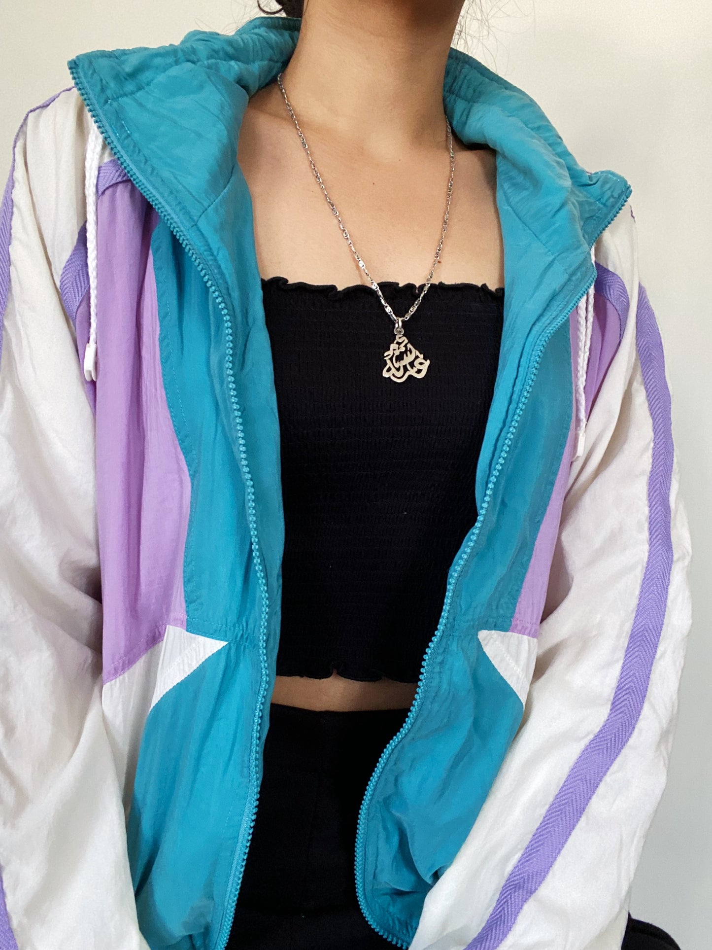 Vintage Adidas White & Purple Windbreaker