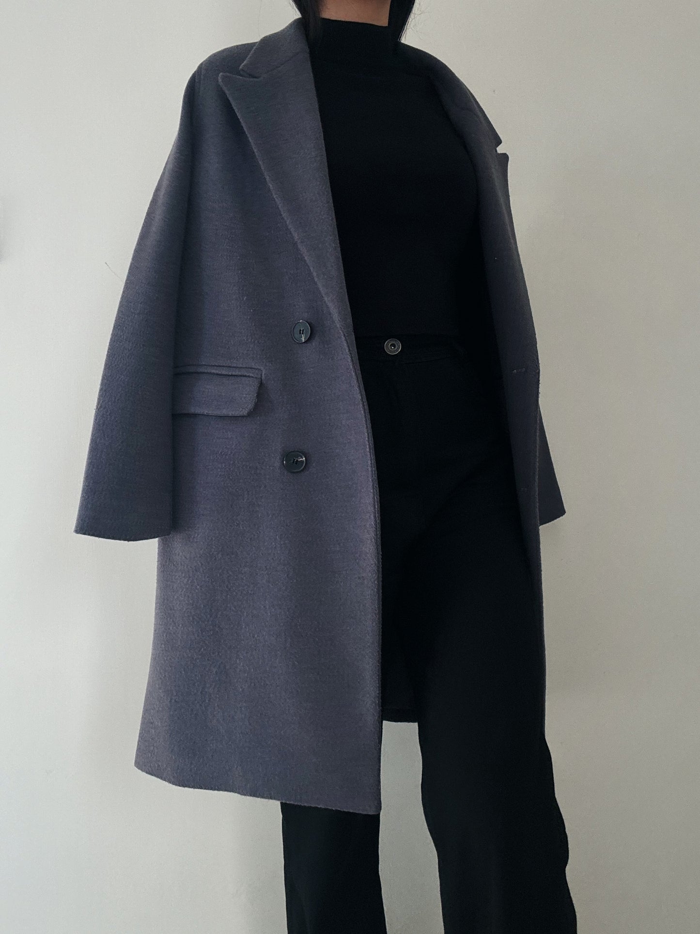 Stone Grey Coat (Wool-blend)