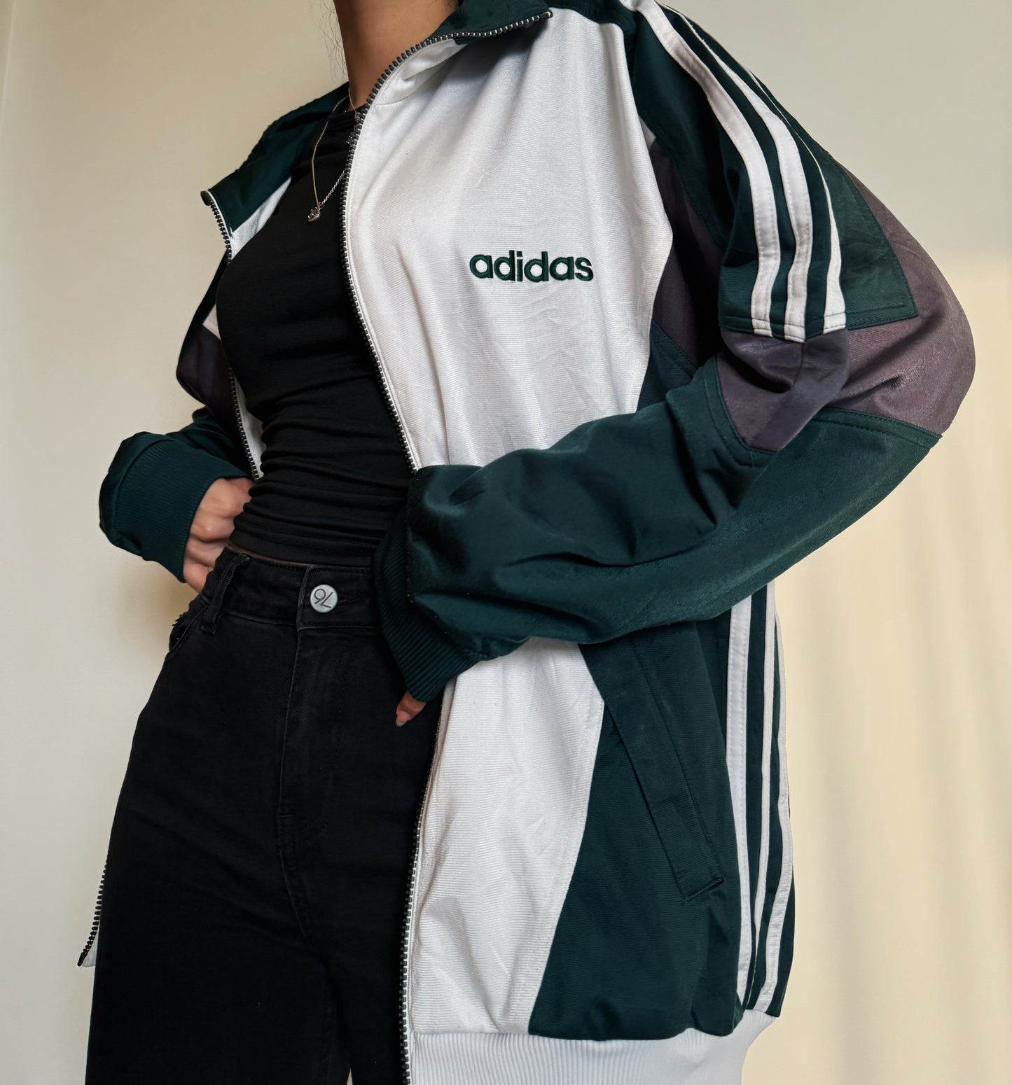 Vintage Adidas Green Windbreaker