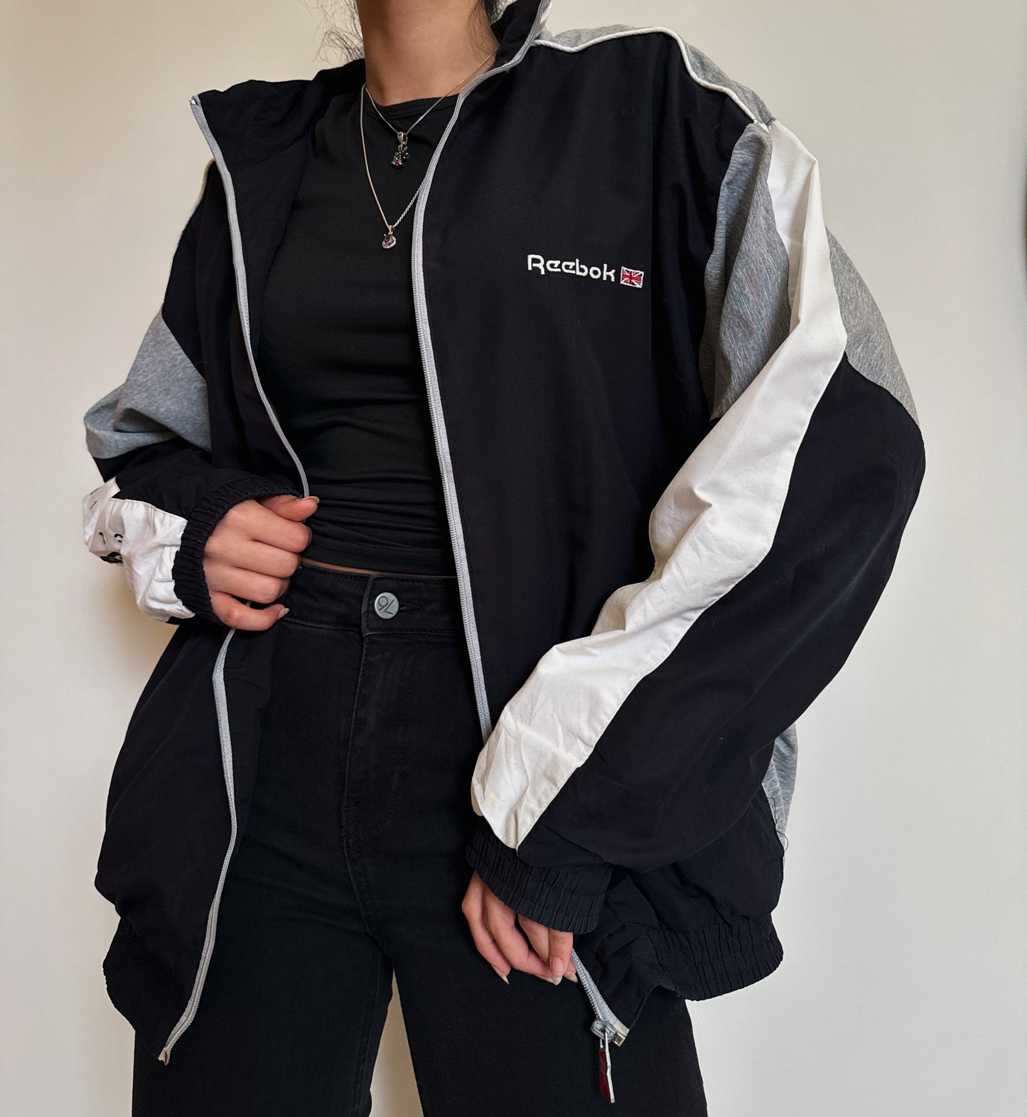 Vintage Reebok Black Windbreaker