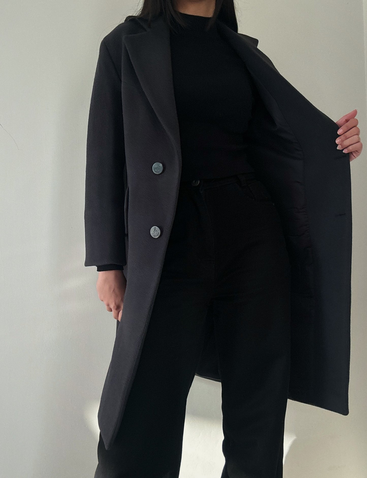 Grey/ Black Coat (93% Wool)