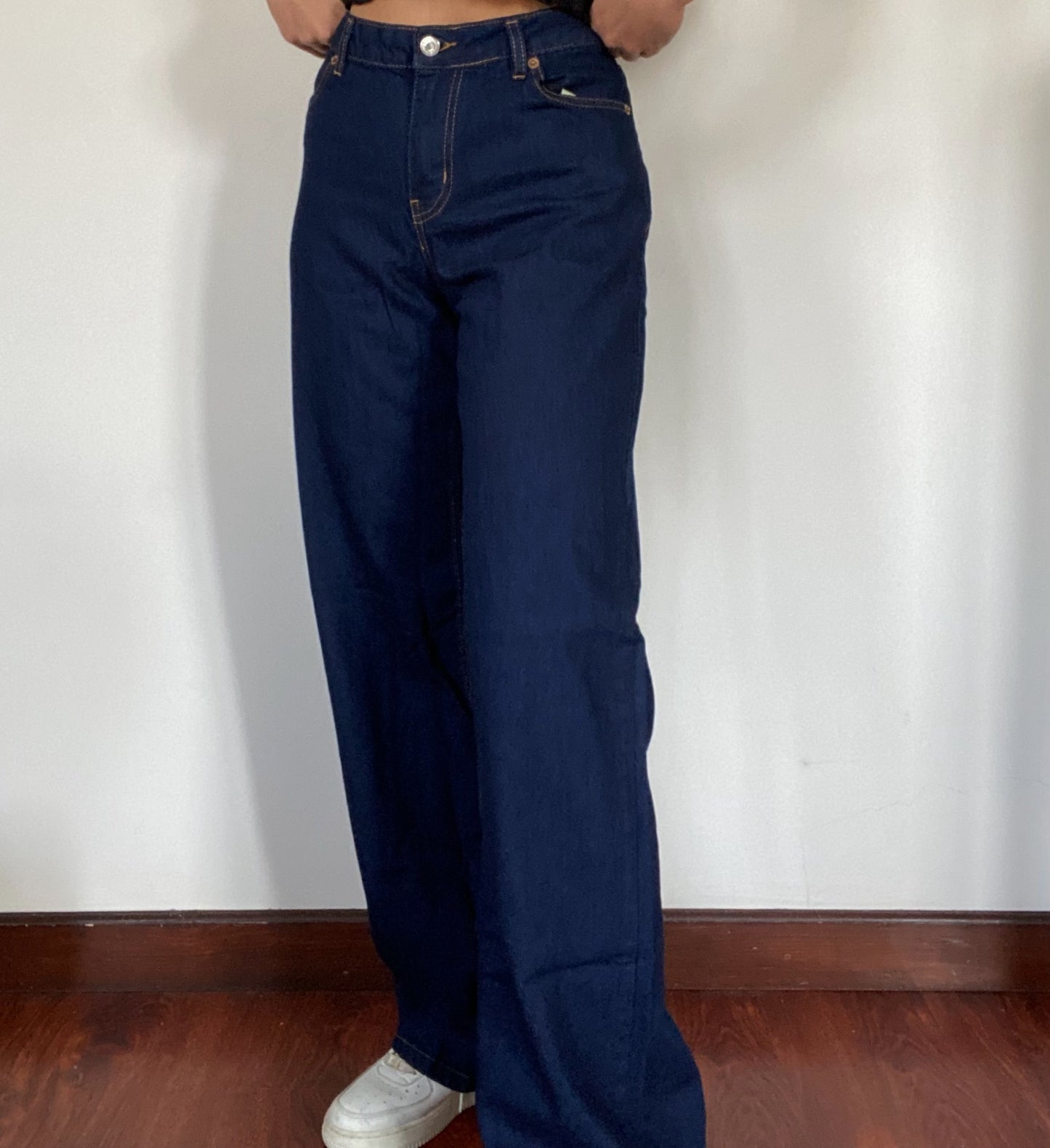 Mango Dark Blue Wide Leg Jeans