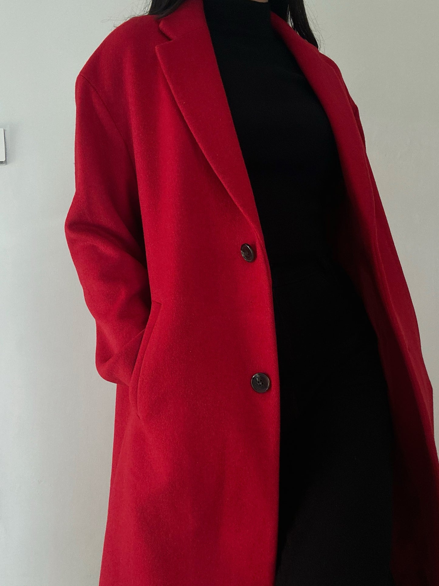 Long Red Coat 47% Wool