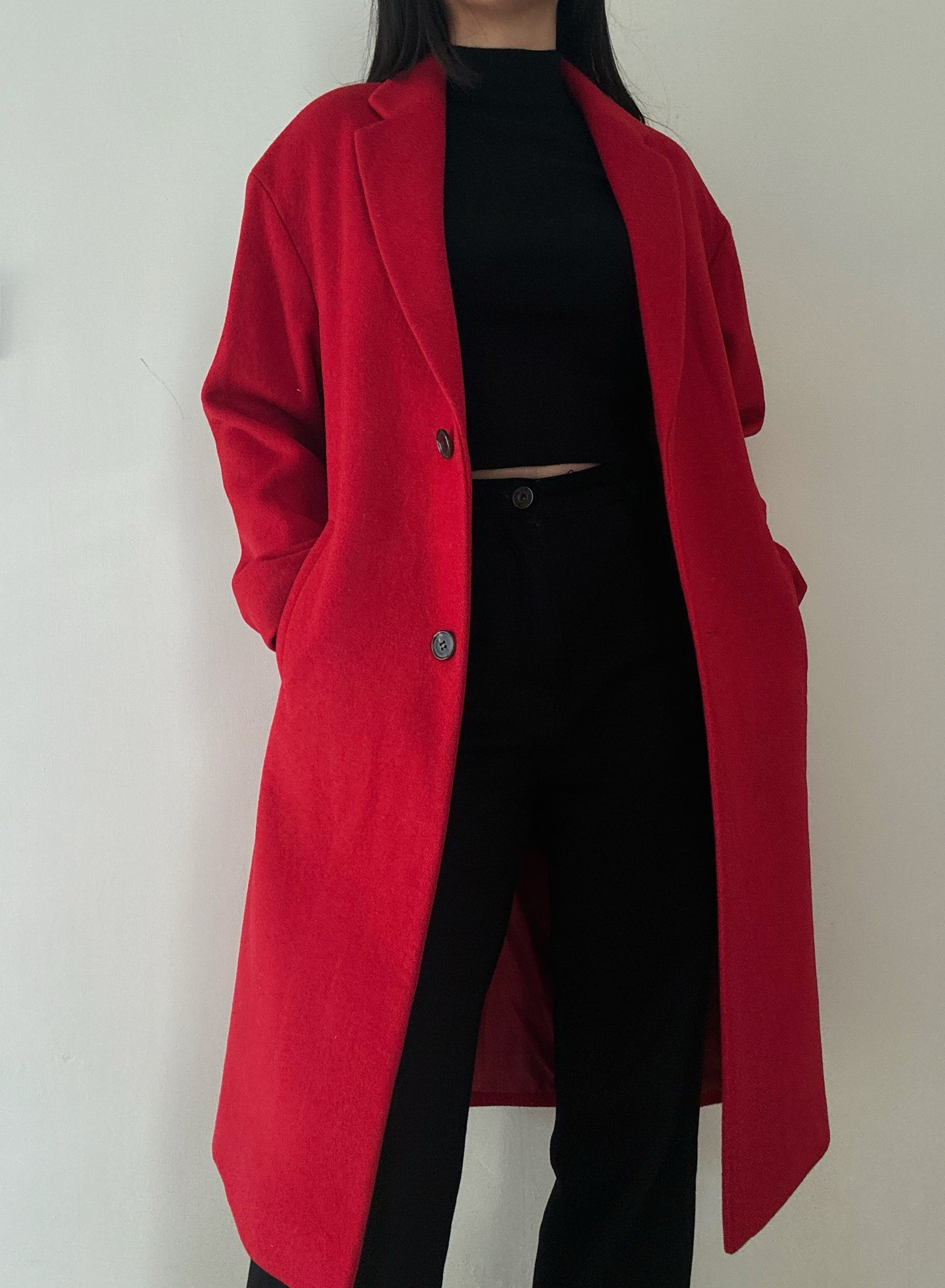 Long Red Coat 47% Wool