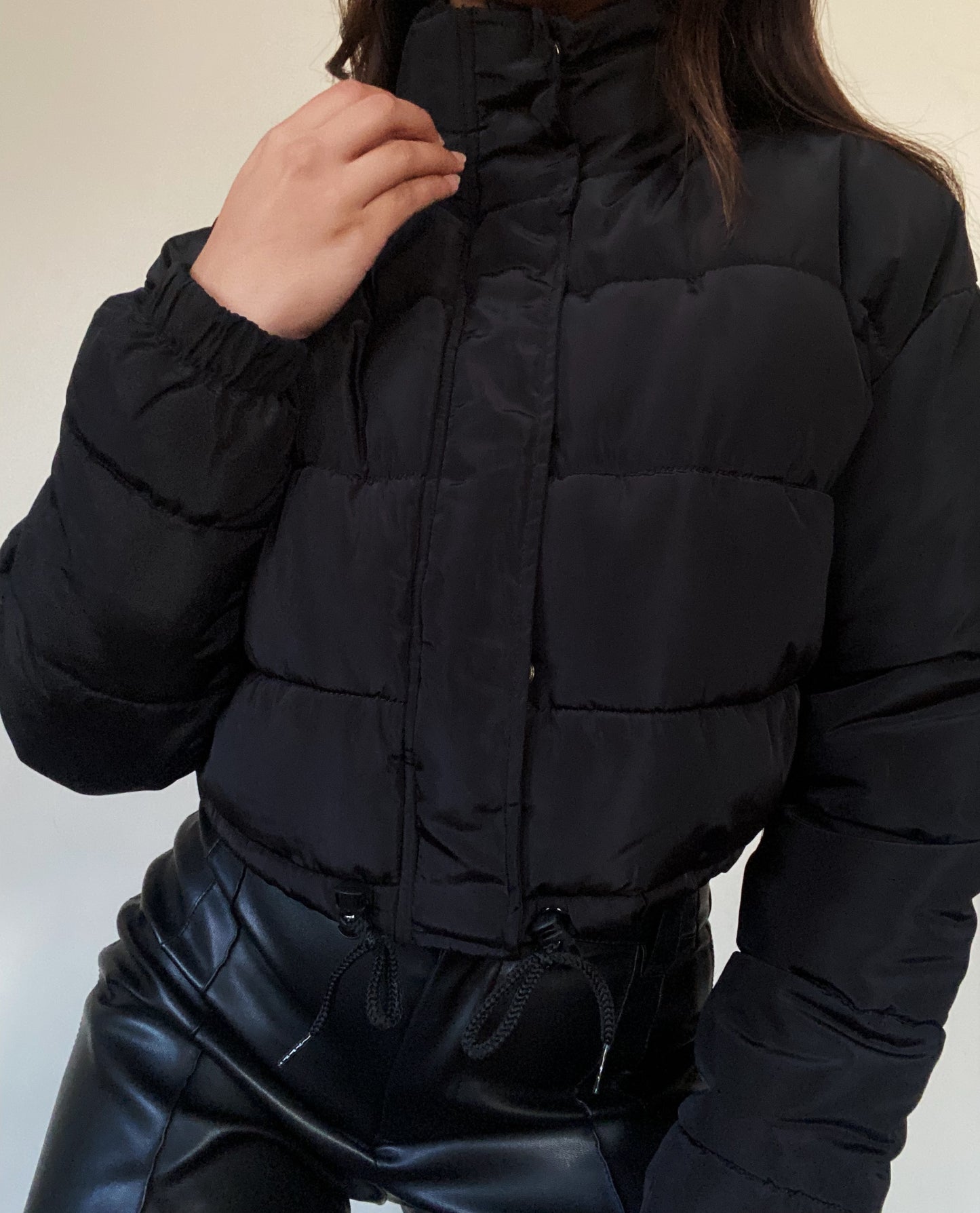 Black Cropped Puffer