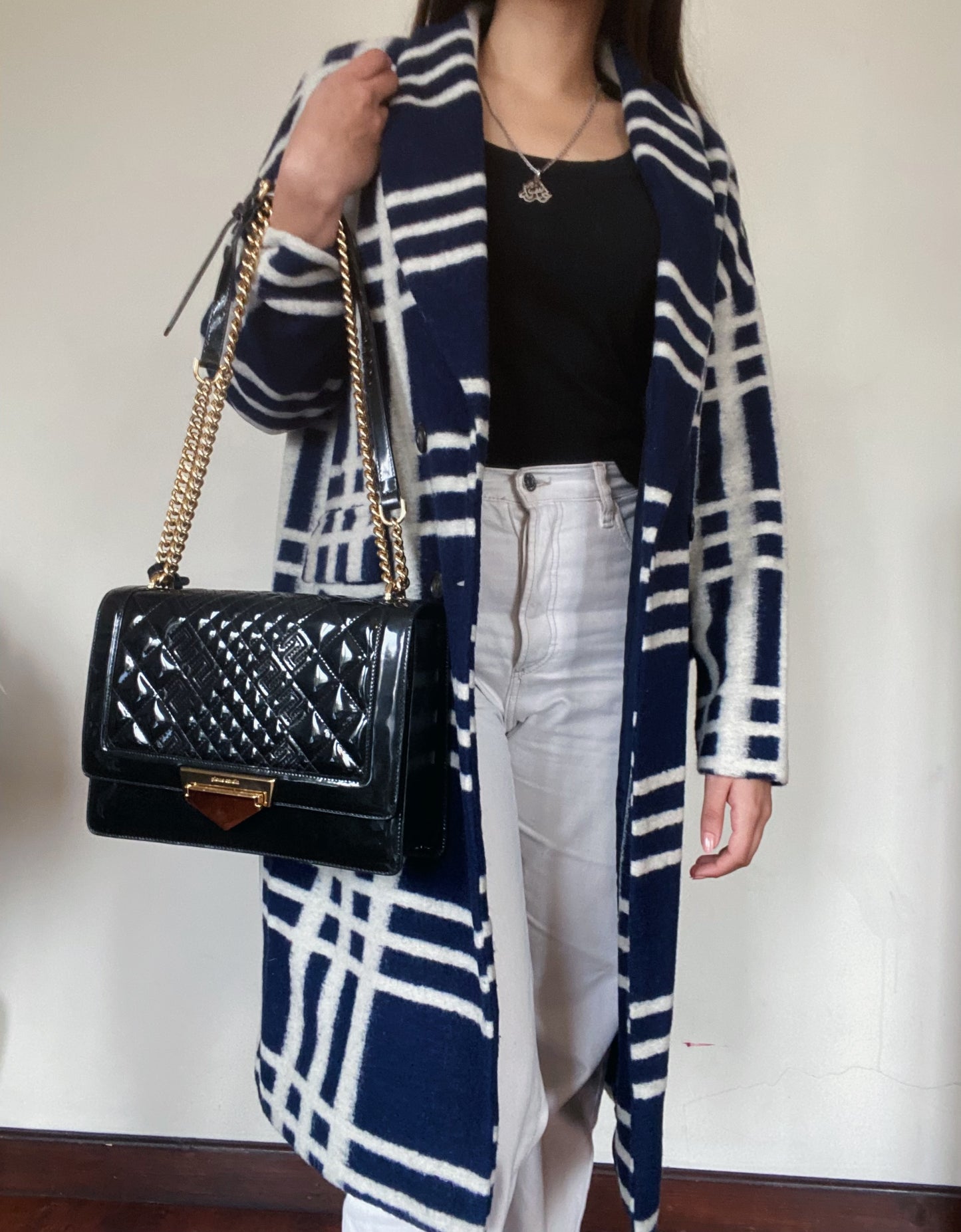 Plaid Blue Long Coat