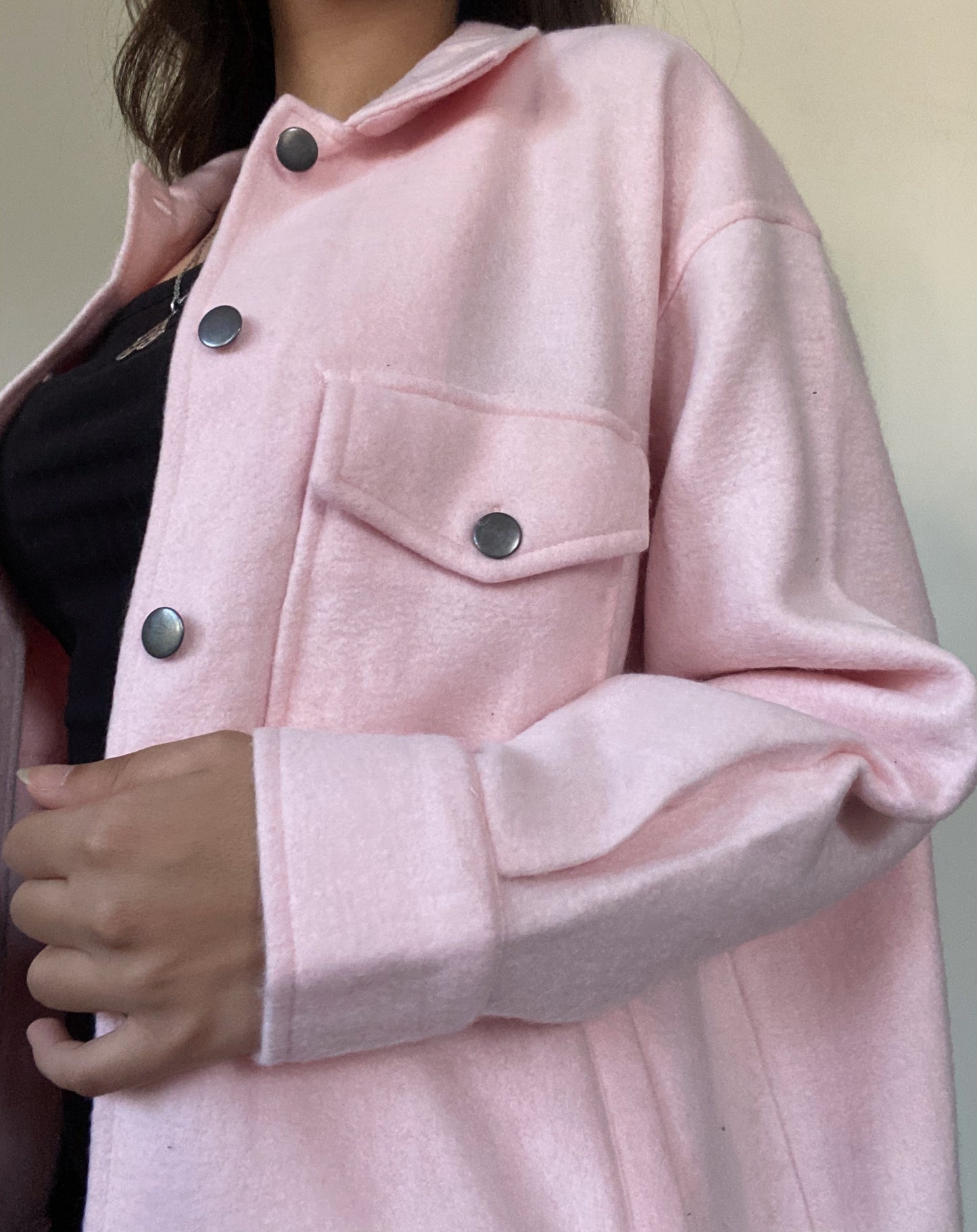 Pink Fleece Shacket