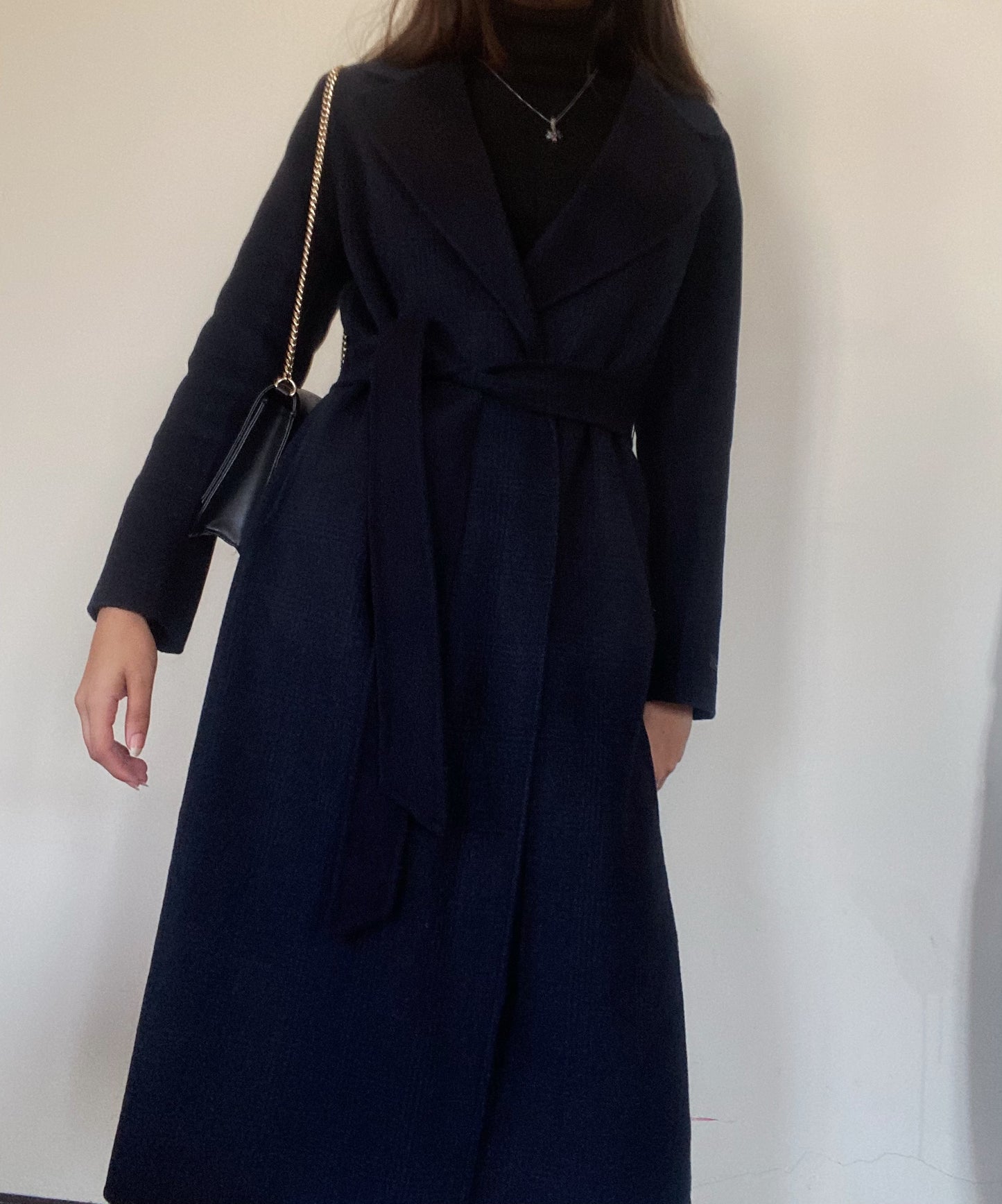 Long Blue Wool Coat