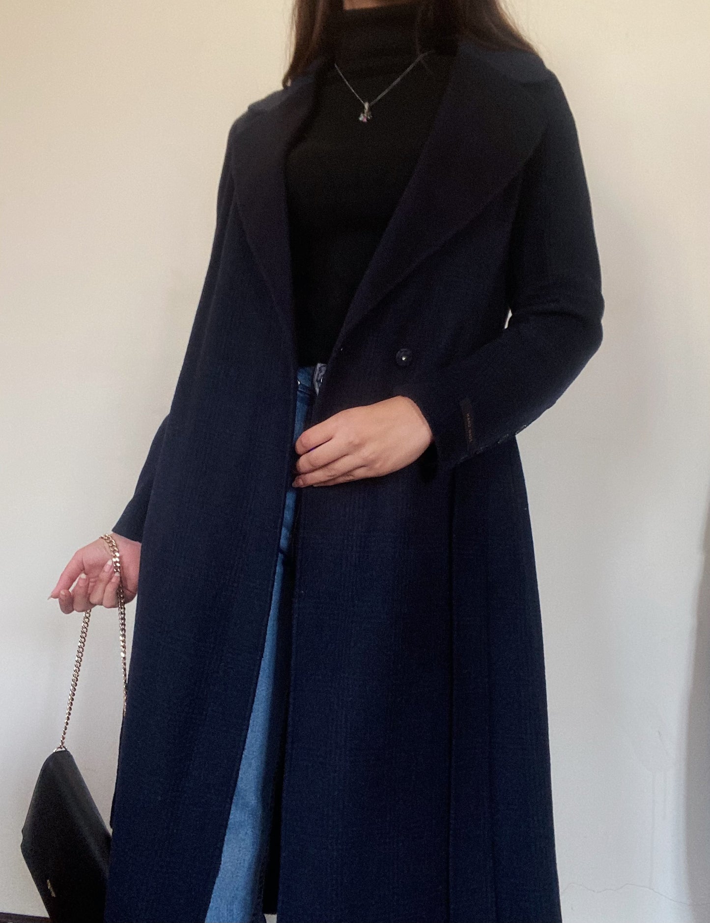 Long Blue Wool Coat