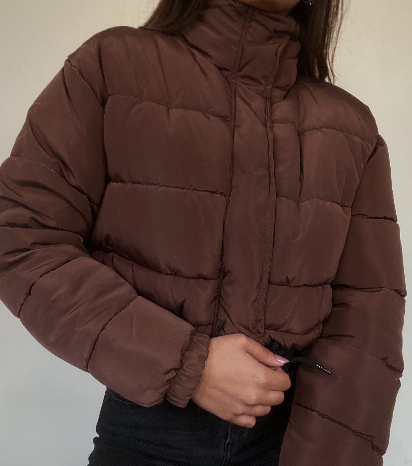 Chocolate Cropped Puffer