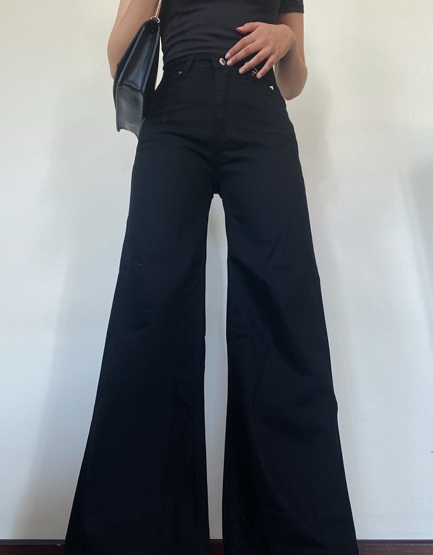 Bershka Black Wide Leg Jeans