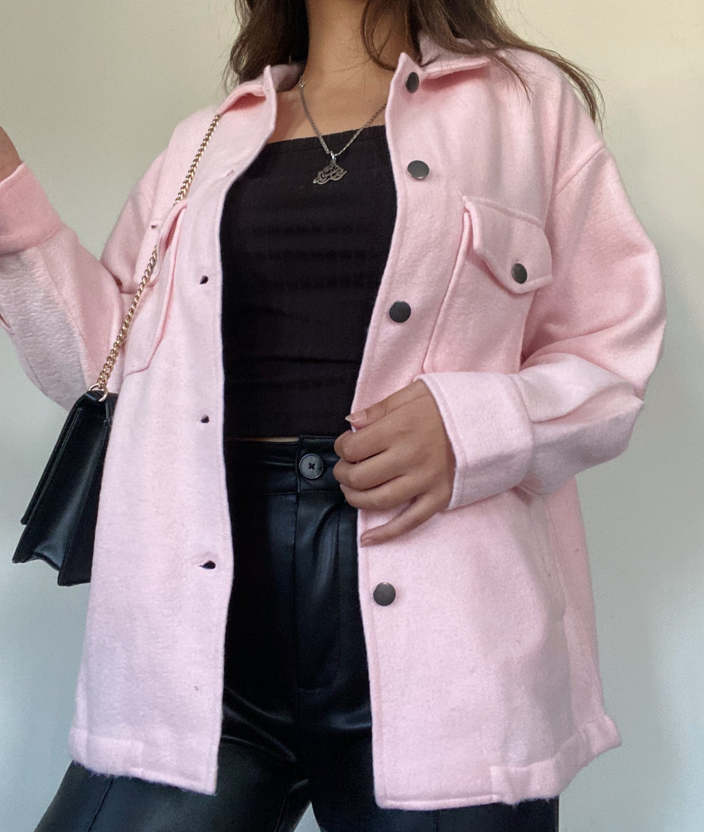 Pink Fleece Shacket