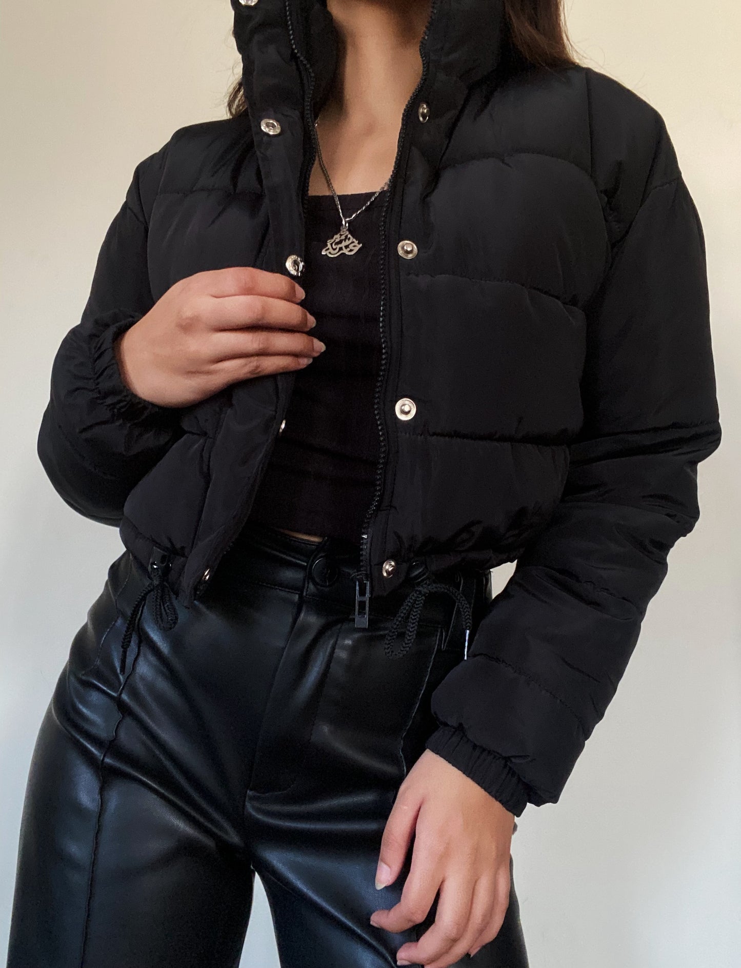 Black Cropped Puffer