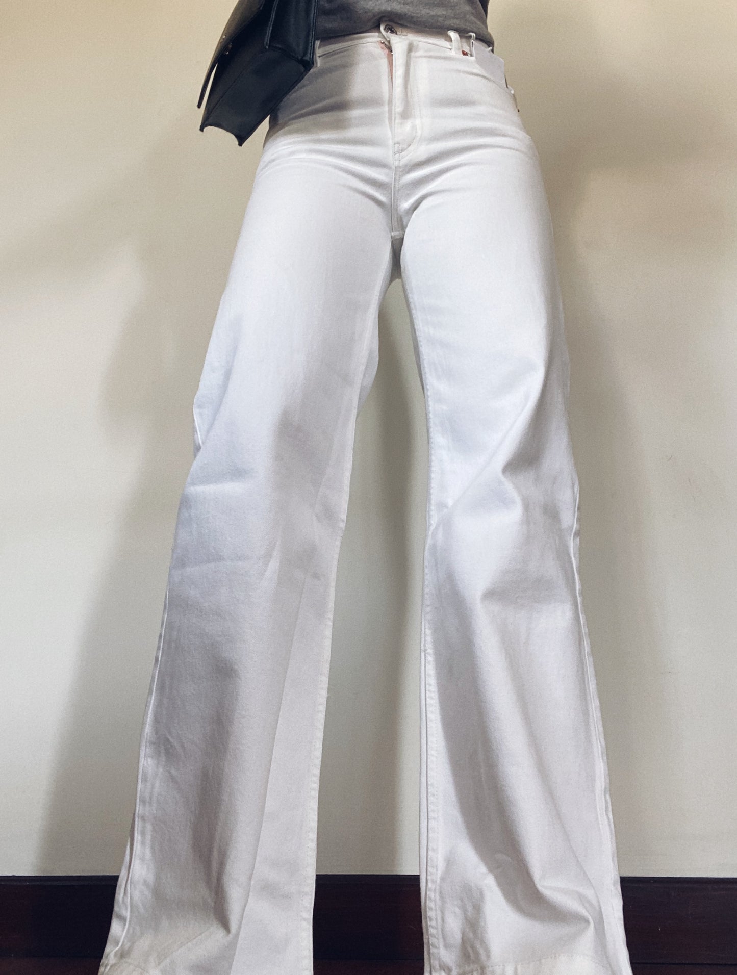 H&M White Wide Leg Jeans