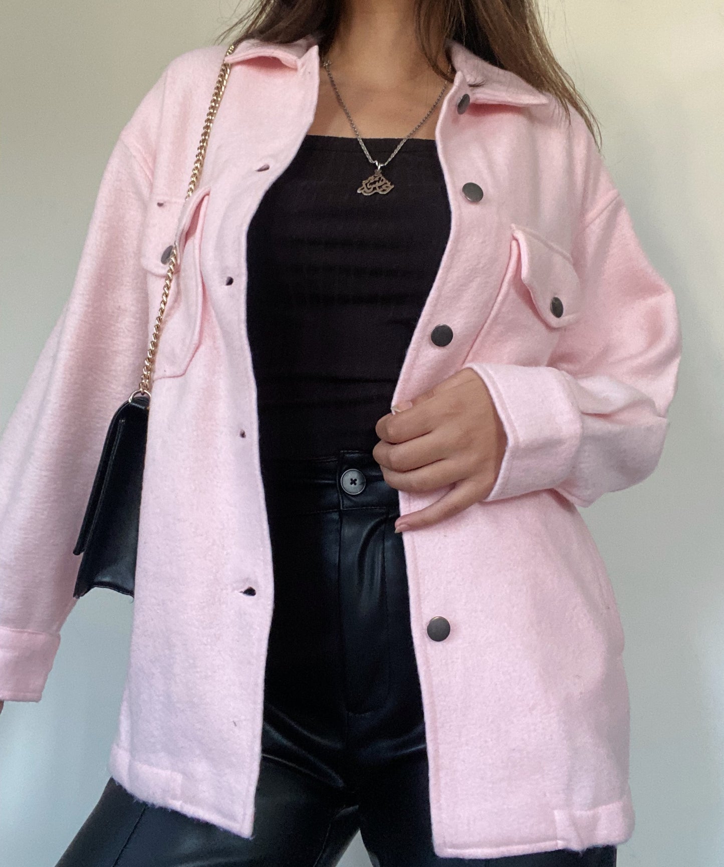 Pink Fleece Shacket