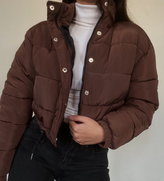 Chocolate Cropped Puffer