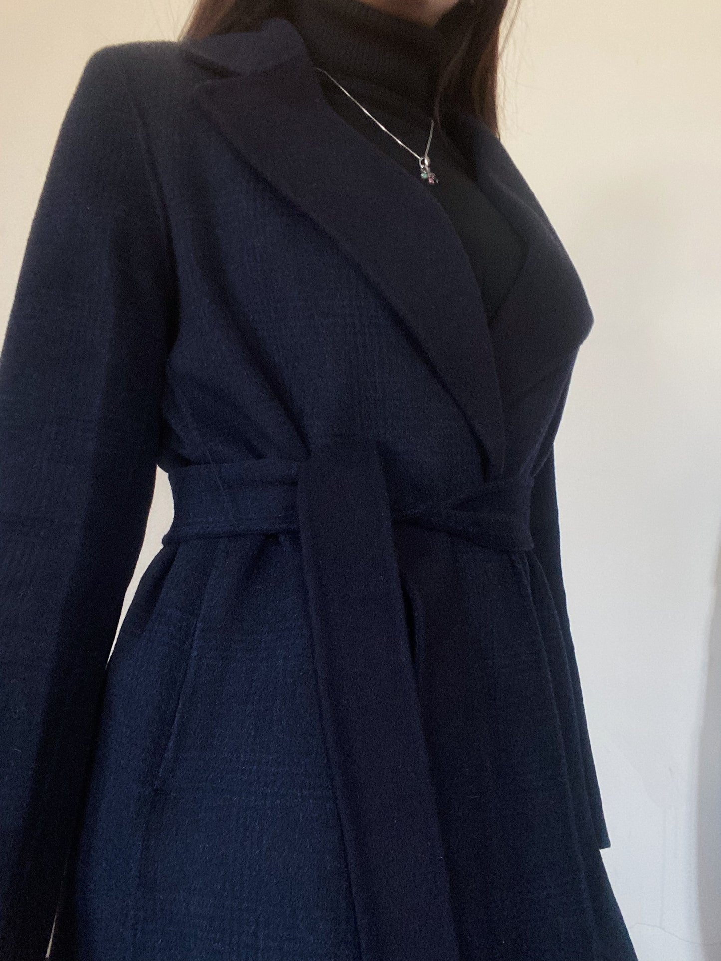 Long Blue Wool Coat