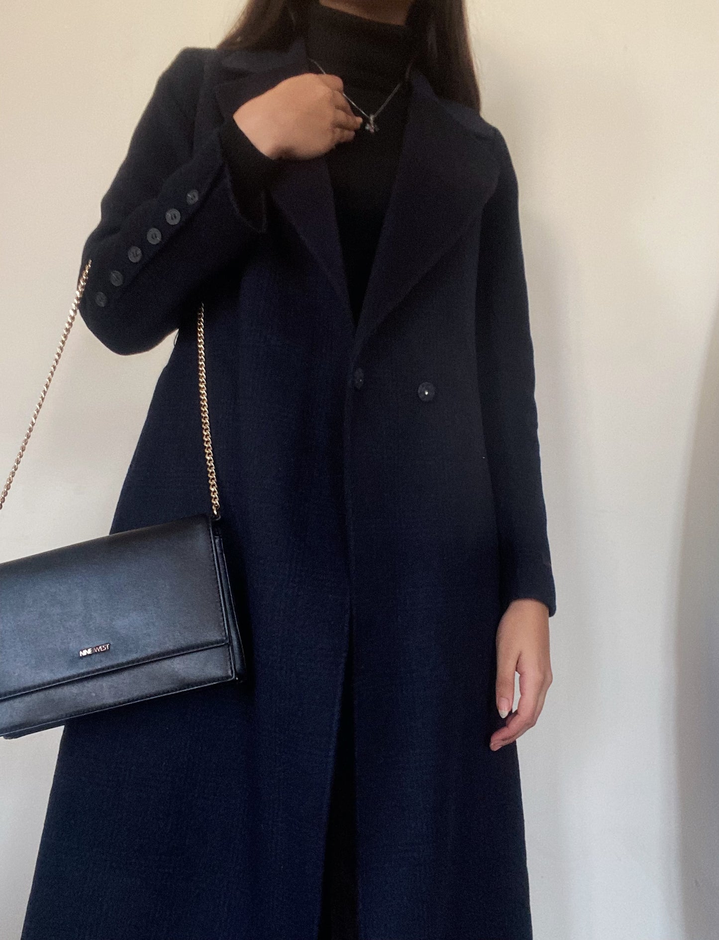 Long Blue Wool Coat