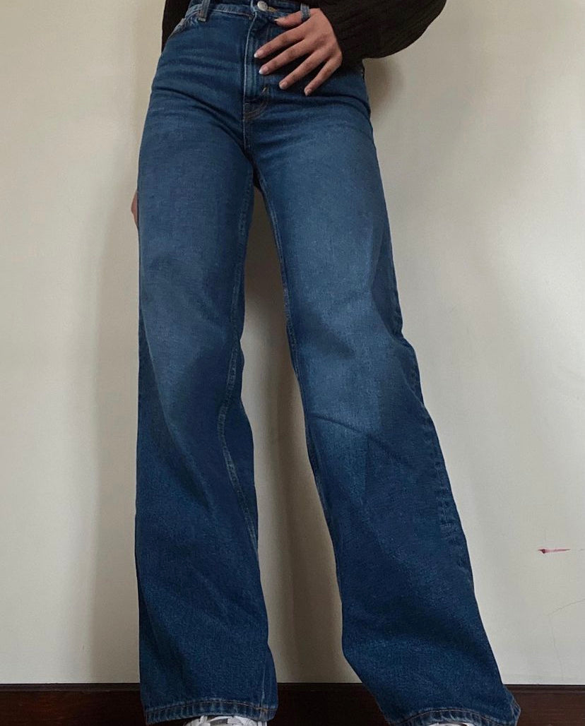 Monki Blue Wide Leg Jeans